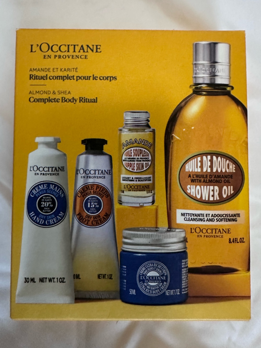 L'Occitane NWT Almond & Shea Complete Body Ritual 5-Piece Luxury Gift Box Set